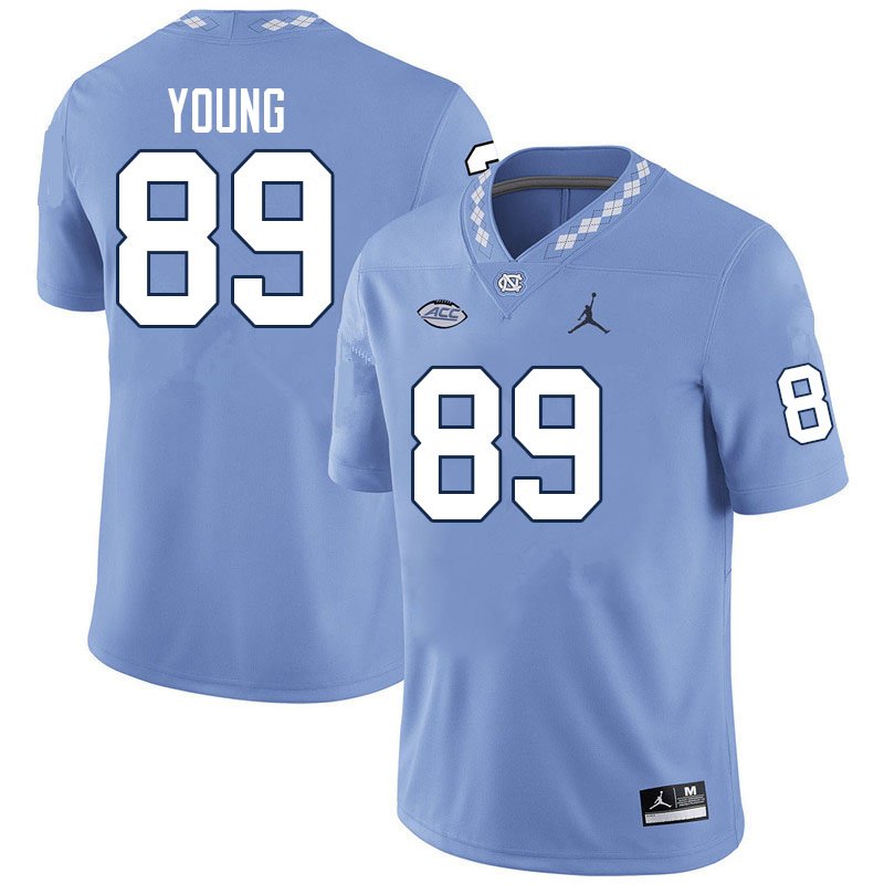 Men #89 Jake Young North Carolina Tar Heels College Football Jerseys Sale-Carolina Blue